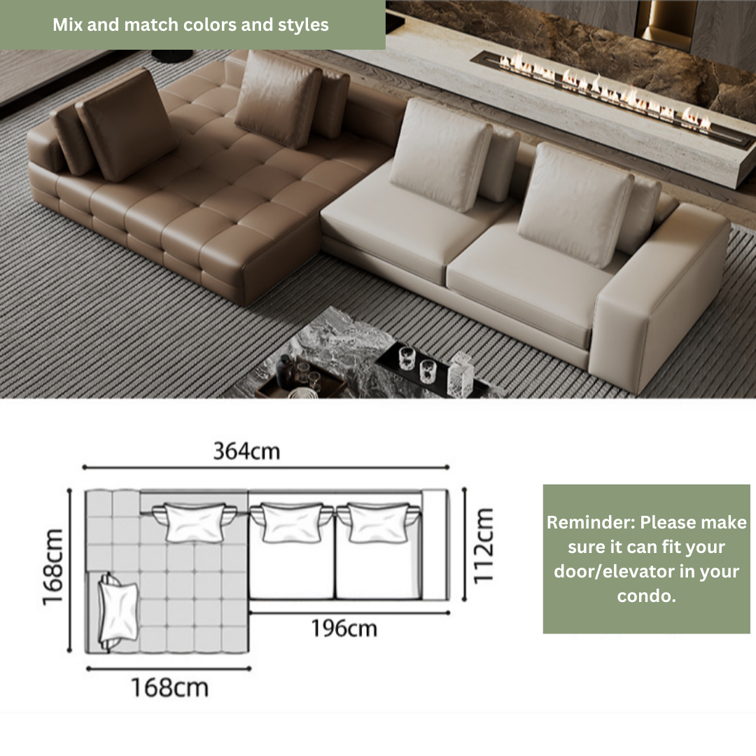 Silva 4 Seater Leather Sofa