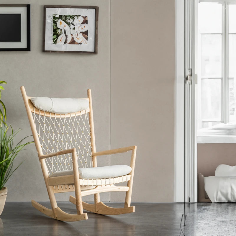 Cotton accent chair: Blending natural elegance with sophisticated rocking comfort