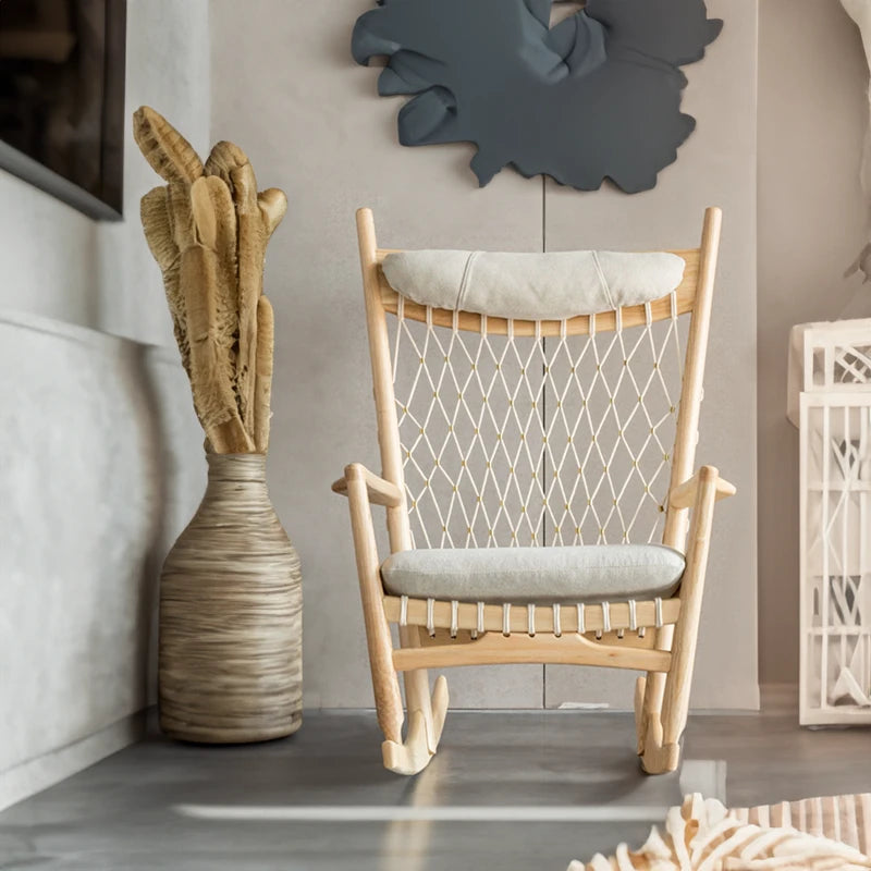 Cotton accent chair: Blending natural elegance with sophisticated rocking comfort